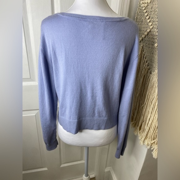 NWOT SAM EDELMAN Lavender V-Neck Women's Sweater - Picture 3 of 4